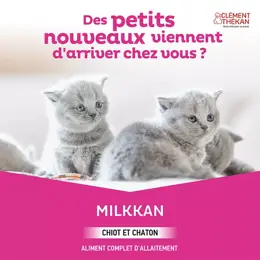 Clement Thekan Lait En Poudre Chiot Chaton + Biberon Et Tétines 400g