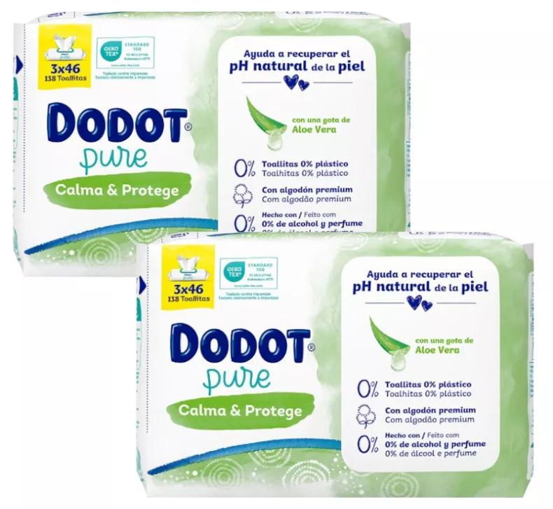 Dodot Pure Soothe & Protect-doekjes 6x46 stuks