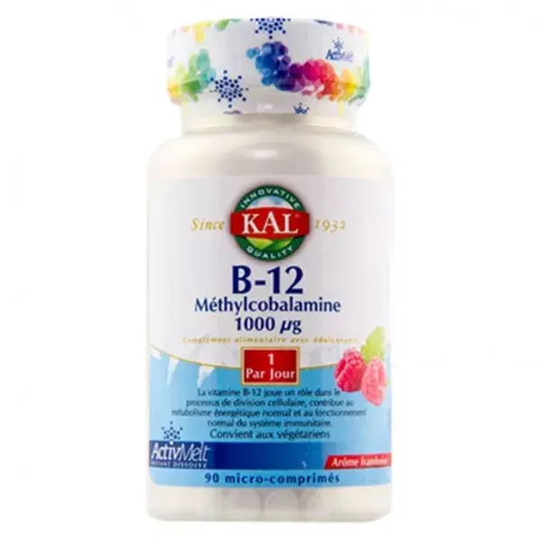 Kal B-12 Méthylcobalamine 1000µg 90 micro-comprimés