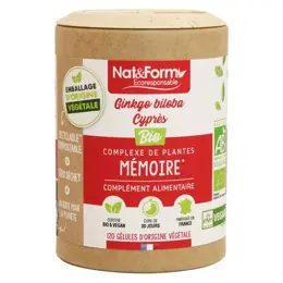 Nat & Form Écoresponsable Ginkgo Biloba Cyprès Bio 120 gélules