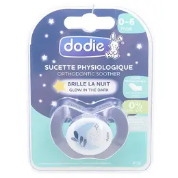 Dodie Sucette Physiologique Nuit Sans Anneau 0-6m Lune Bleu