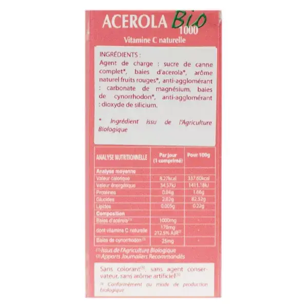 Phytoactif Acérola 1000 Bio 24 comprimés