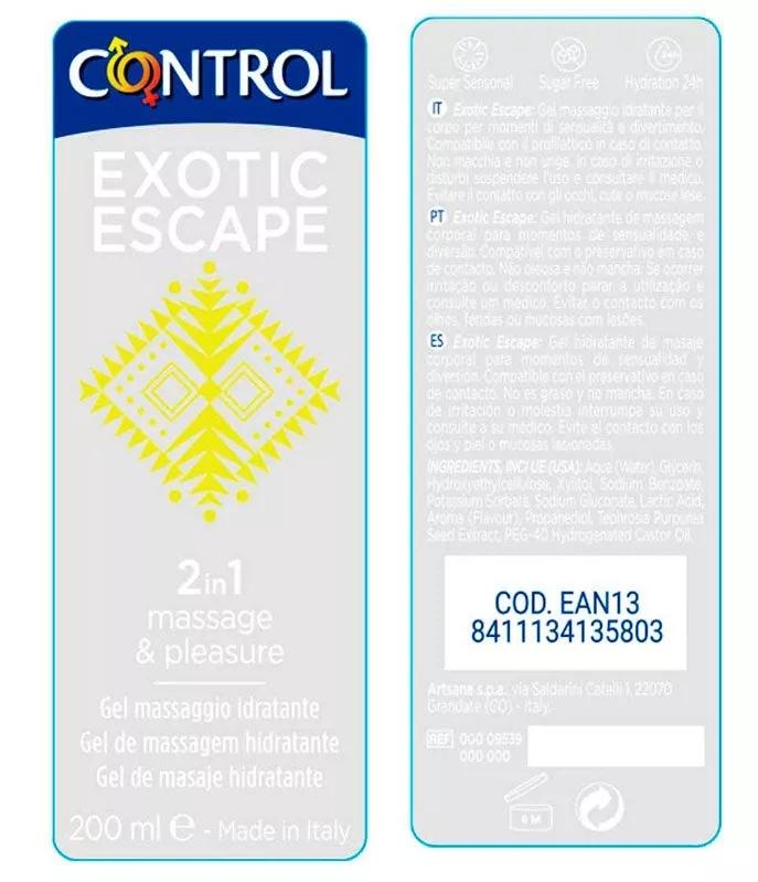 Control gel Massagem Exotic Escape 200ml