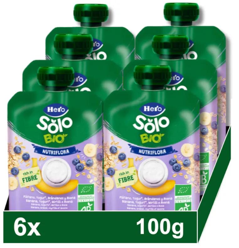 Hero Solo Bio Banane, Blaubeere &amp; Joghurt Beutel +6m 6x100 gr