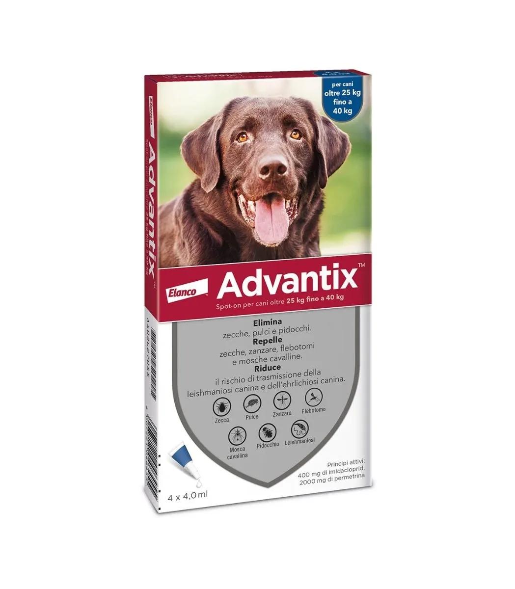 Advantix Spot-On Cani Oltre 25 Kg fino a 40 kg 4 Pipette Monodose