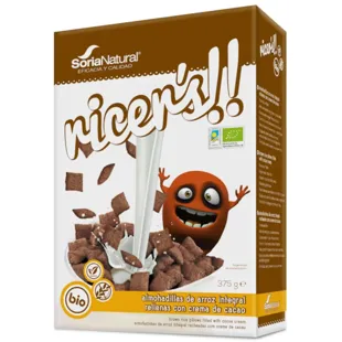 Brown rice with cream cocoa pads Soria natural 375 g