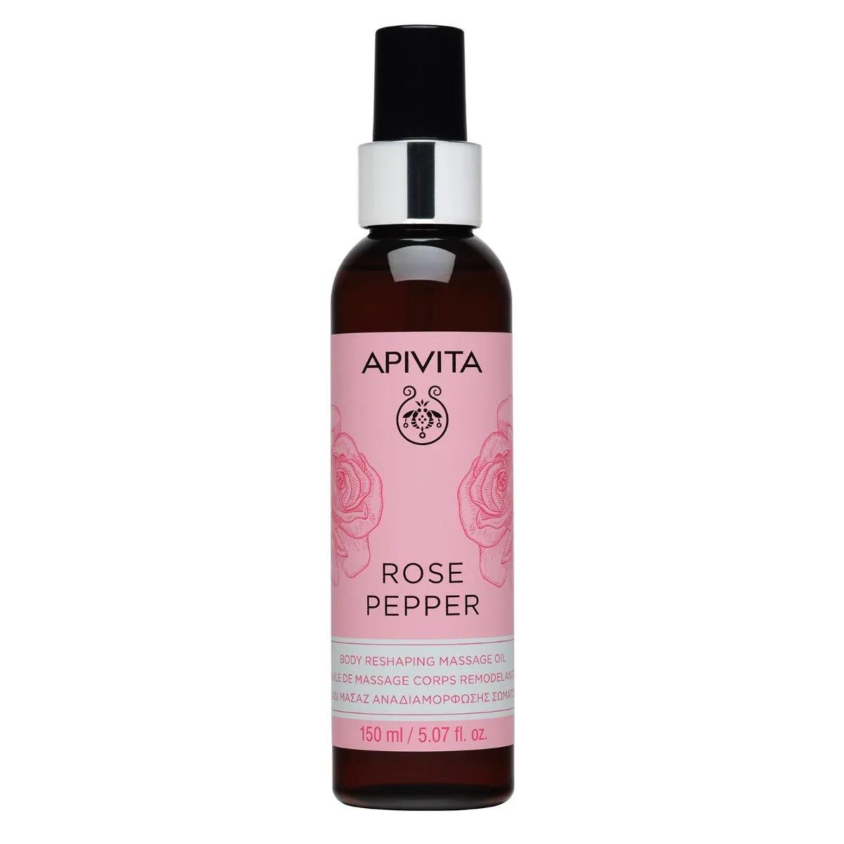 Apivita Rose Pepper Olio Corpo Massaggio Rimodellante 150 ml