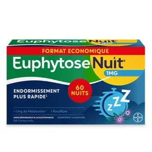 Euphytose Night 1 MG di Melatonina per un rapido addormentamento - 60 Compresse