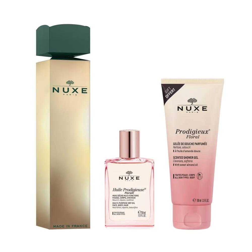 Nuxe Cracker Huile Prodigieuse Florale Cofanetto Olio 30 ml + Gel Doccia 100ml