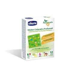 Chicco Natural Sticker Colorati e Profumati Alla Citronella Ed Eucalipto Antizanzare Bambini 12 Pezzi