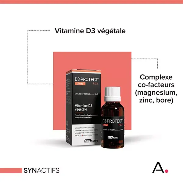 Aragan - Synactifs - D3 Protect - Immunité - Vitamine D3 - Flacon 20ml