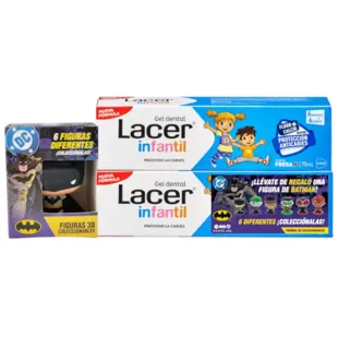 Gel douche bébé Lacer Fraise 6 mois-6 ans 2 x 75 ml + Figurine Batman