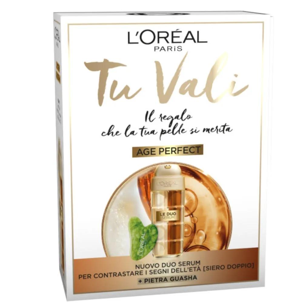 L’Oreal Paris Cofanetto Tu Vali Age Perfect Siero Duo Anti-Età 30 ml + Pietra Guasha