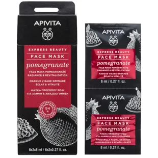 Apivita Express Beauty Revitalisierende und strahlende Maske mit Granatapfel 2x8ml