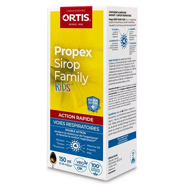 Ortis Propex Sirop Family Kids Confort Respiratoire et Défenses Naturelles Renforcées 150ml