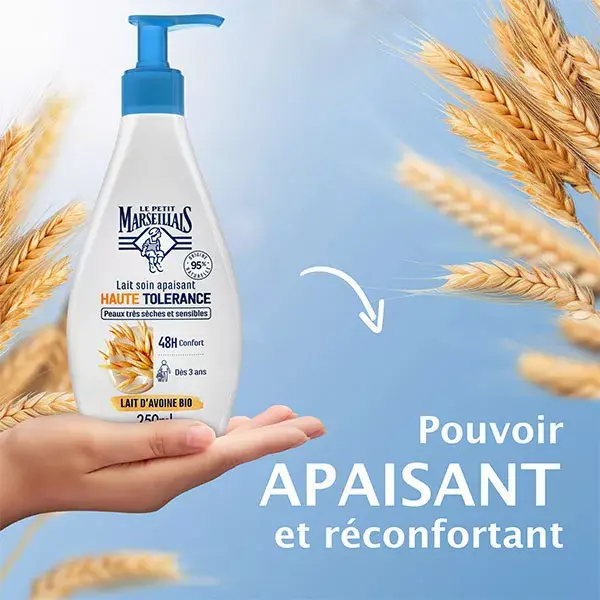 Le Petit Marseillais Lait Soin Apaisant Haute Tolérance Lait d'Avoine 250 ml