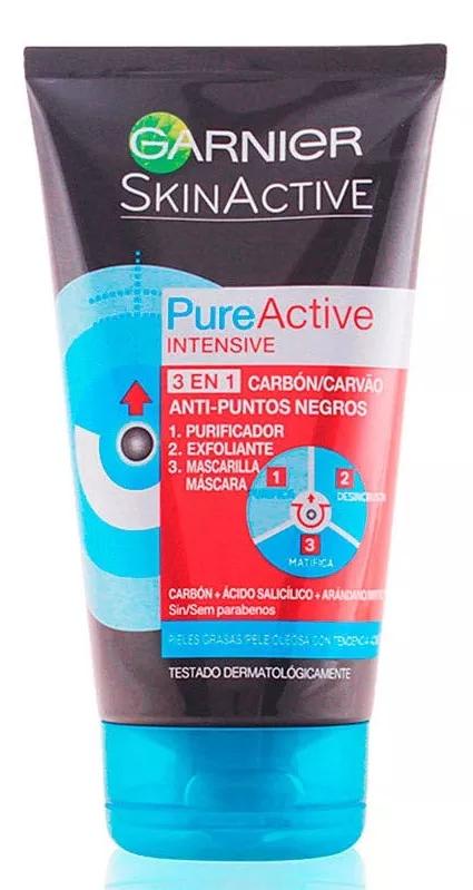Garnier Pure Active Intense Limpiador 3 en 1 Carbón 150 ml