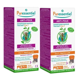 Puressentiel - Shampoo trattante 2 in 1 con pettine - 2x150ml