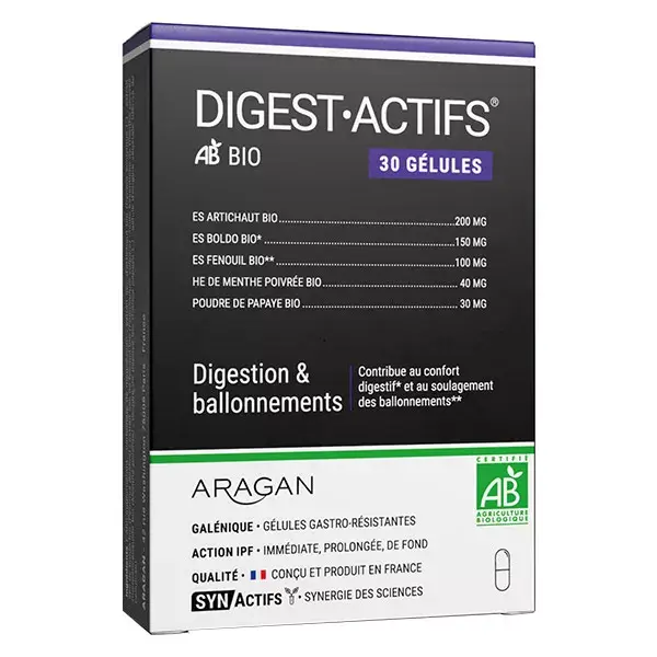 Aragan - Synactifs - Digestactifs® BIO - Digestion - Extraits de Fenouil - 30 gélules