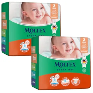 Moltex Extra Dry Midi T3 Diapers (6-10 Kg) 2x32 units