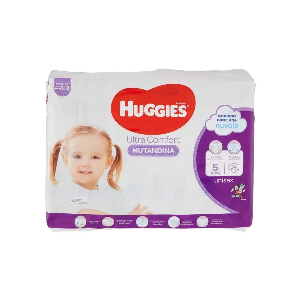 Huggies Ultra Comfort Pannolini Mutandina Taglia 5 12-17 Kg 34 Pezzi