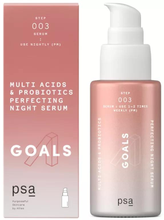 PSA Skin Goals Siero notte perfezionante multiacidi e probiotici 30 ml