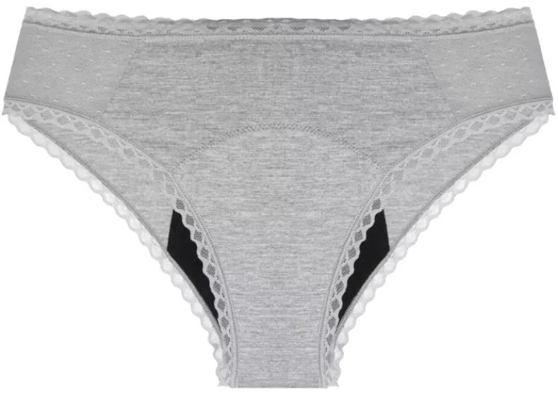 MyAlma Organic Cotton and Bamboo Menstrual Panty XS Gray