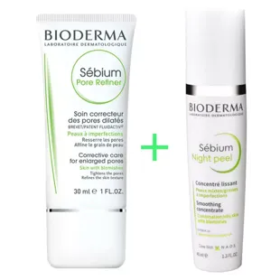 Bioderma Sebium Porenverfeinerer 30 ml + Nachtpeeling 40 ml