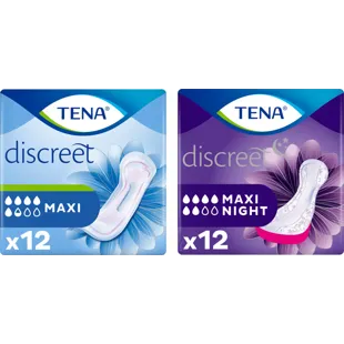 TENA Discreet Maxi Night Mulher 12 unidades + Maxi Mulher 12 unidades