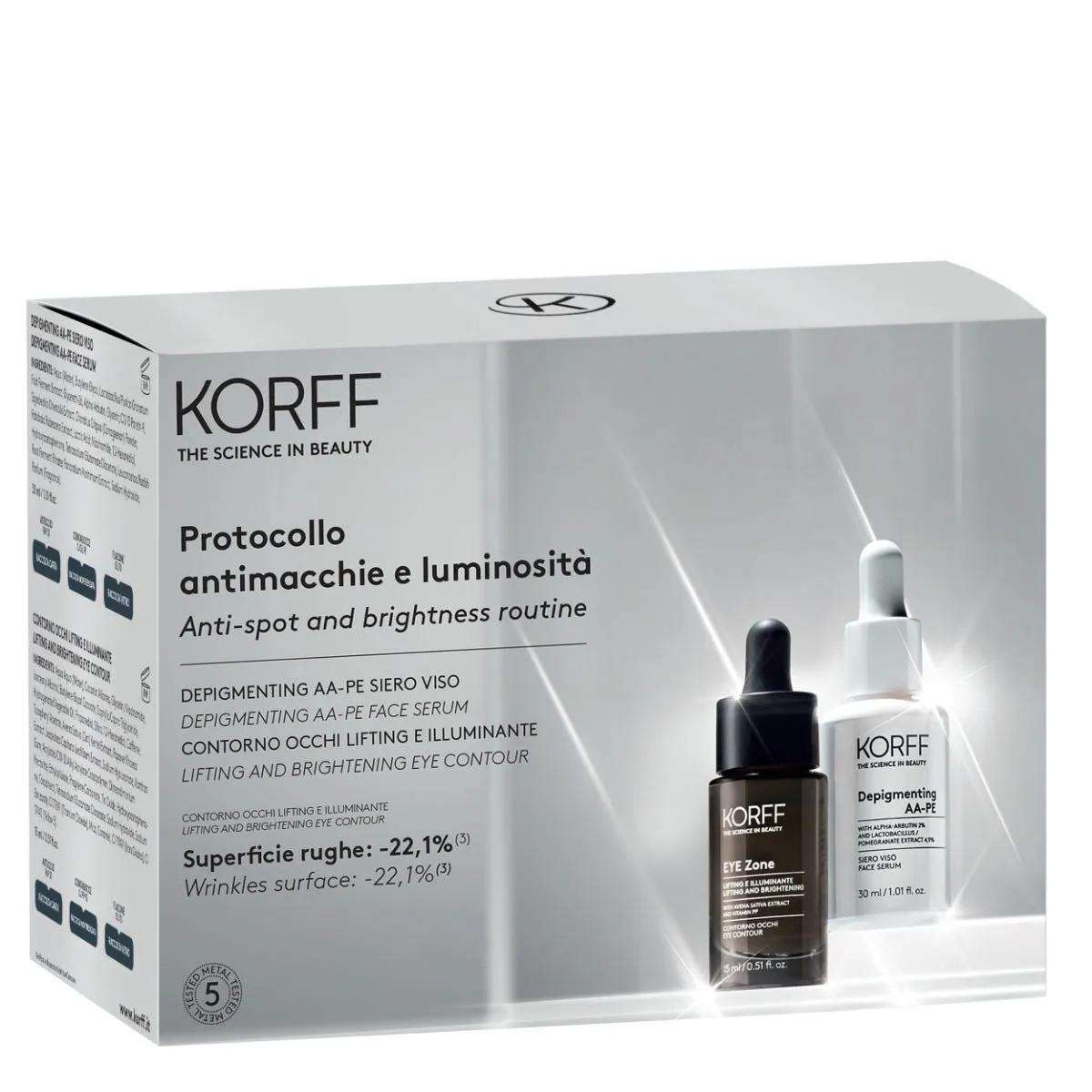 Korff Cofanetto Protocollo Antimacchie e Luminosità Contorno Occhi Lifting + Siero Viso