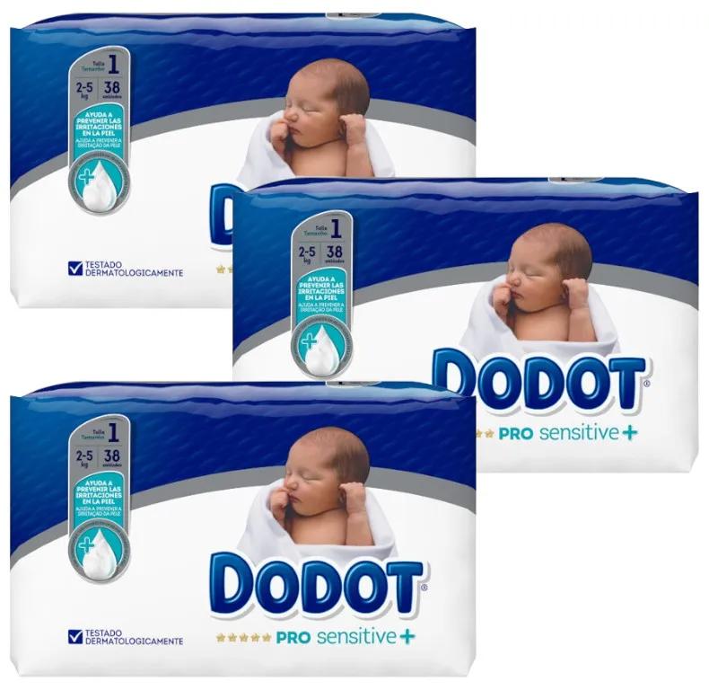 Dodot Pro Sensitive+ T1 Diapers (2-5 Kg) 3x38 units