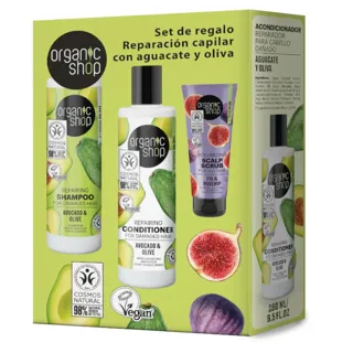 Organic Shop Shampoo 280 ml + Conditioner 280 ml + Hair Scrub 75 ml