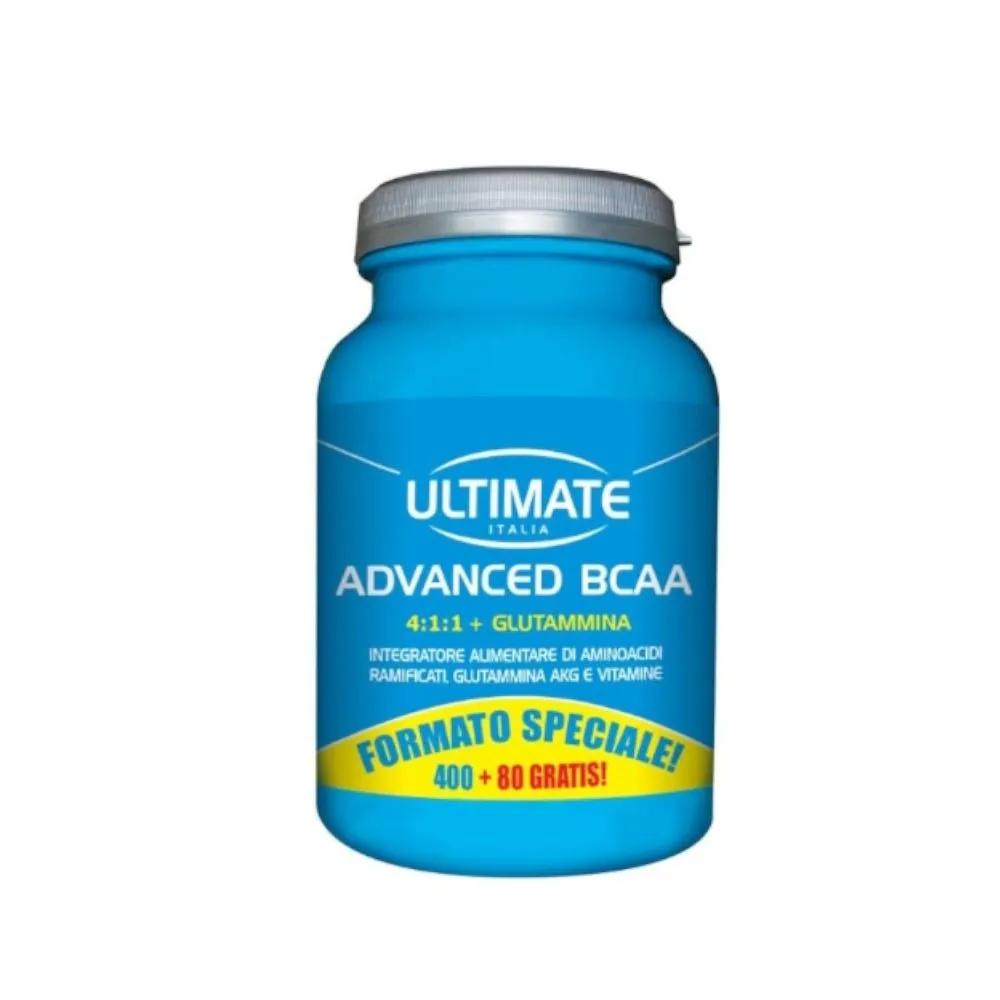 Ultimate Advance BCAA 4:1:1 + Glutammina PROMO Integratore di Aminoacidi 400 Compresse + 80 Gratis