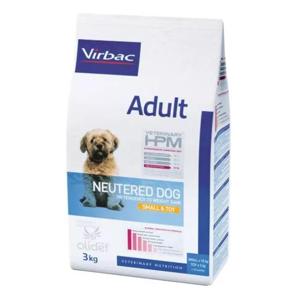 Virbac Veterinary hpm Cane Sterilizzato Adulto (+10mesi) Small e Toy (-10kg ) Crocchette 3kg