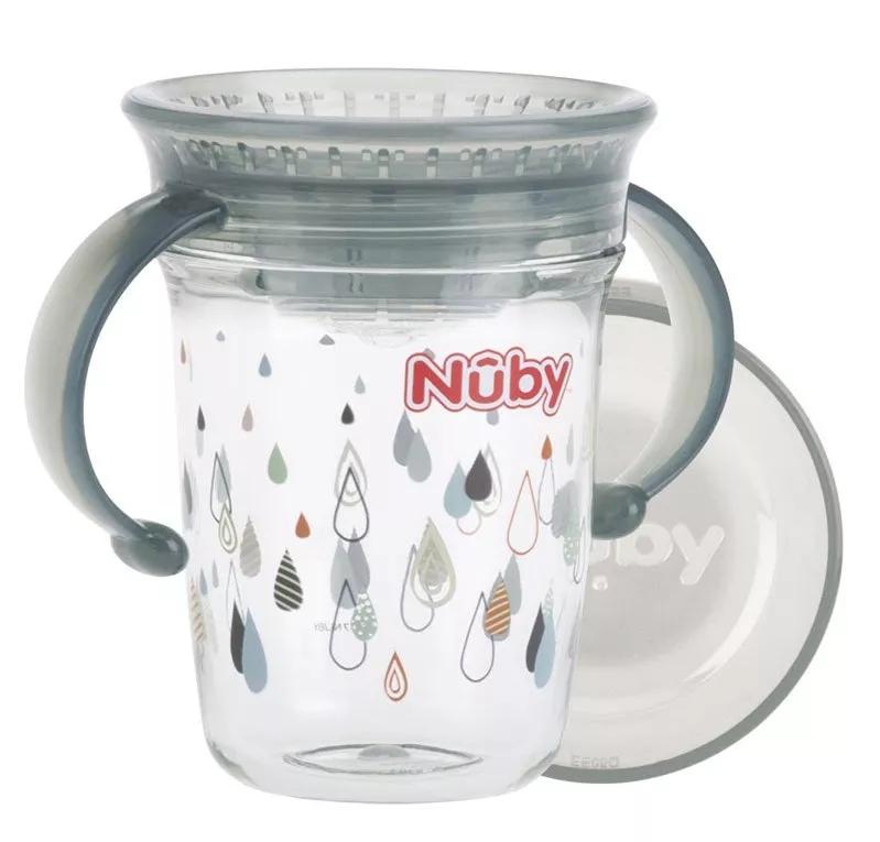 Nuby Magische Mok met Handgrepen Tritan + 6m 240ml Grijs