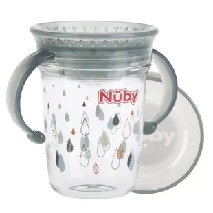 Nuby Magic Mug with Handles Tritan + 6m 240ml Gray