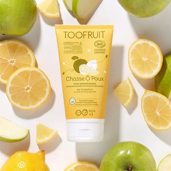 Toofruit Enfant Cheveux Chasse Ô Poux Shampoing Pomme Citron Bio 150ml
