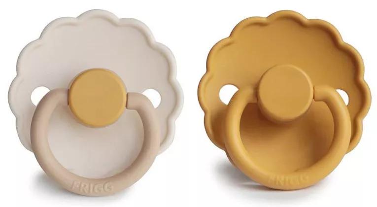 Frigg Sucettes en Silicone Marguerite Camomille/Miel +6m 2 unités