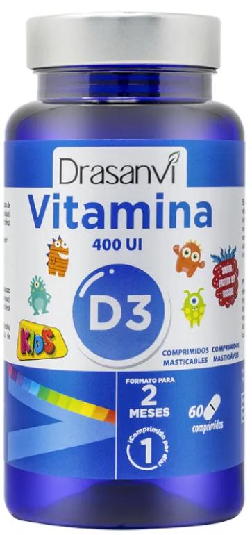 Drasanvi Vitamin D3 Kids 400UI 60 Chewable Tablets