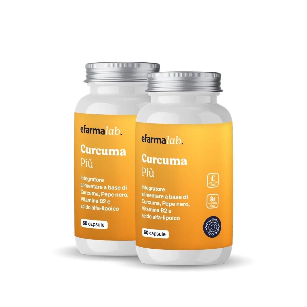 efarmalab CurcumaPiù Integratore Antiossidante Offerta BIPACCO 2X60 Capsule