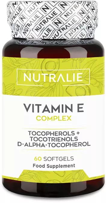 Nutralie Vitamina E Complex con Tocotrienoles y Tocoferoles Antioxidante 60 Cápsulas