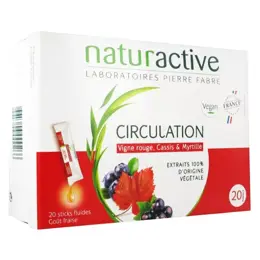 Naturactive Circulation Goût Fraise 20 sticks fluides Vegan