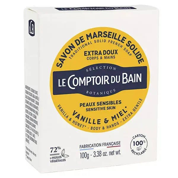 Le Comptoir du Bain Savon Solide Vanille & Miel 100g