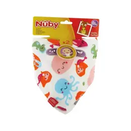 Nuby Bavoirs Coton Motifs Animaux Océan Sirène Lot de 2 +0m