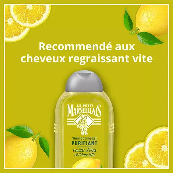 Le Petit Marseillais Shampoing Purifiant Ortie Blanche et Citron Bio 250ml