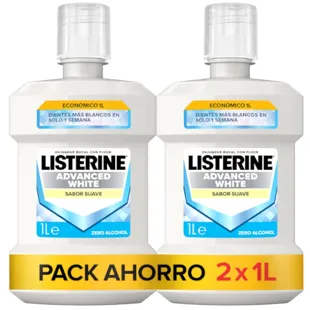Listerine Advanced White Bain de Bouche Blanchissant 2x1000 ml