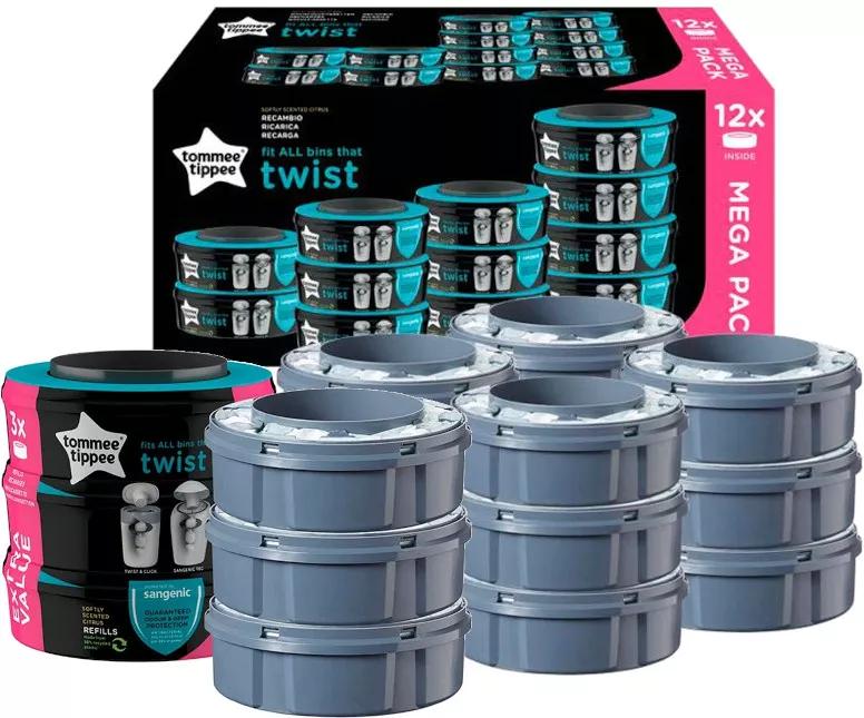 Tommee Tippee Sangenic Twist&Click Recambios Contenedor Pañales 15 uds