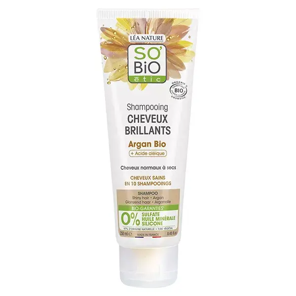 So'Bio Étic Cheveux Brillants Shampoing Argan & Acide Oléique Bio 250ml