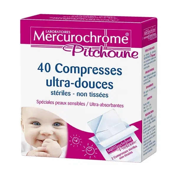 Mercurochrome Pitchoune Compresses Ultra-Douces 40 unités