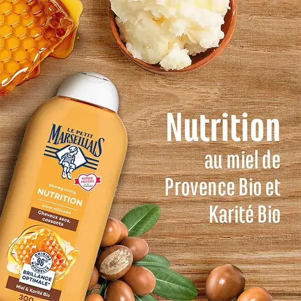 Le Petit Marseillais Shampooing Nutrition Miel & Karité Bio 300 ml